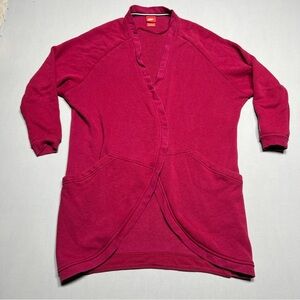 Nike Open Long Oversized Sweater Women's Small Maroon Open Cardigan Sweatshirt